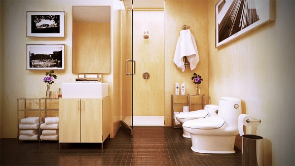 contemporary wooden bathroom ideas