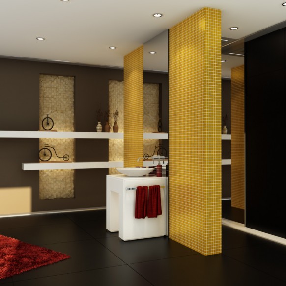 ideas bathroom contemporary black yellow