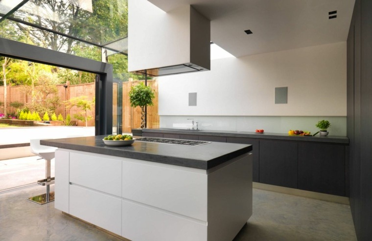 island concrete modern kitchen decoration