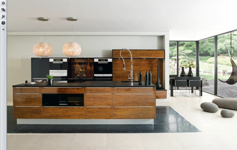 kitchen wood deco black furniture design