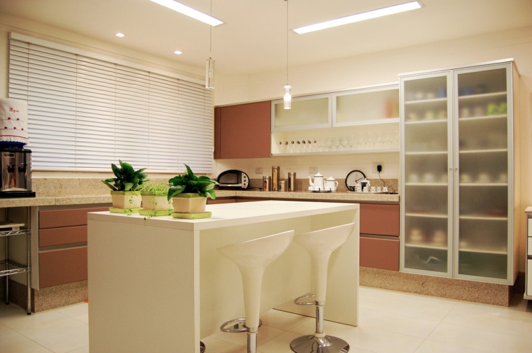 small central island white kitchens