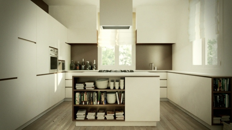 modern decoration islet central kitchen