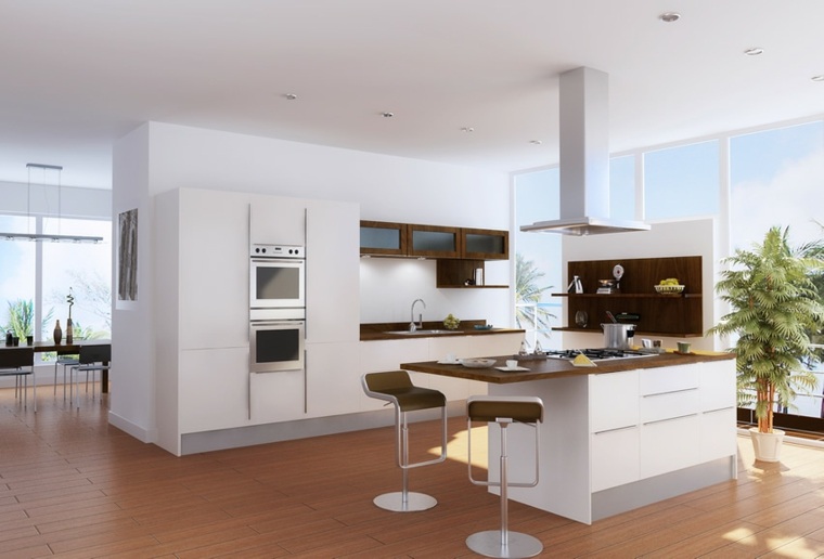 central island form modern design kitchen