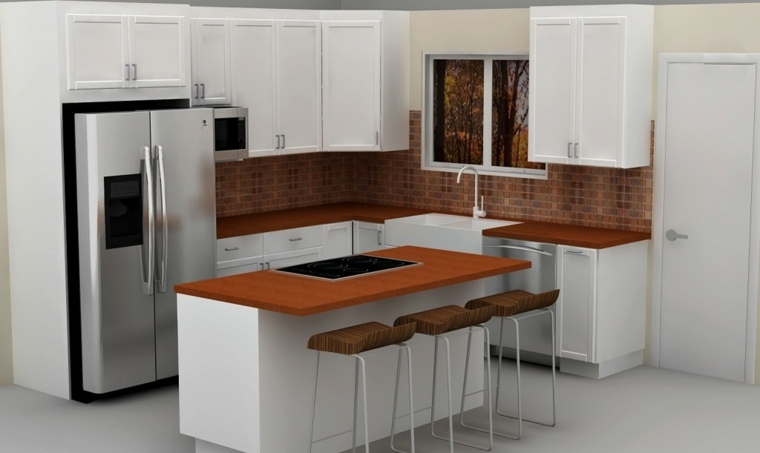 central island layout modern kitchen