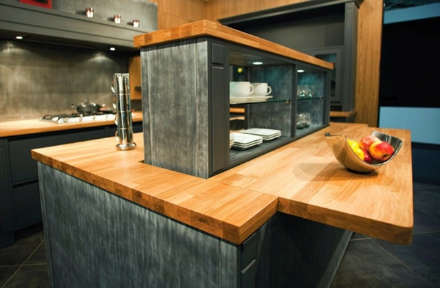 central island wood modern kitchen