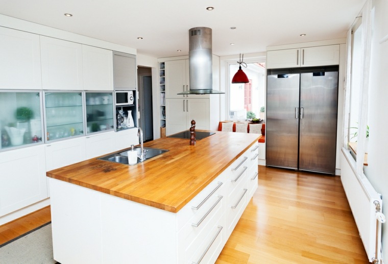 modern decoration white kitchen and wood