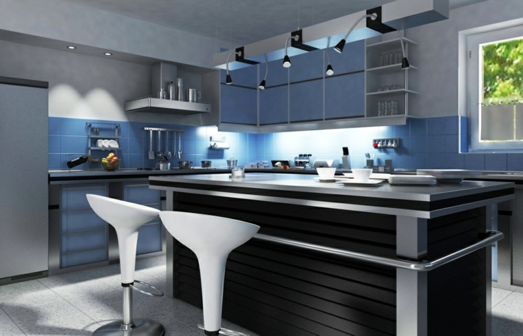 blue kitchen pictures