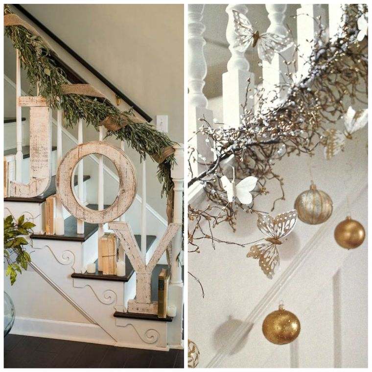 ideas decoration christmas interior stairs cheap