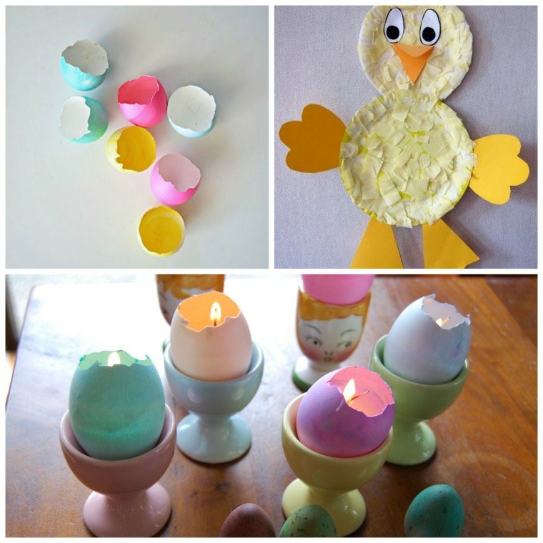 easter gambar kosong shell pemegang lilin deco chick paper