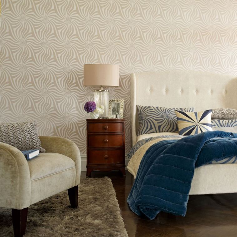 magic wallpaper deco idea lighting design cushions white armchair