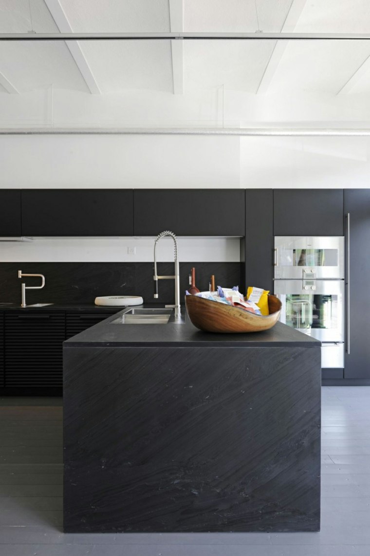 kitchen interior design central island black