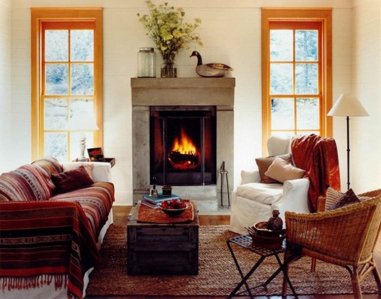 interiors house living room deco autumn