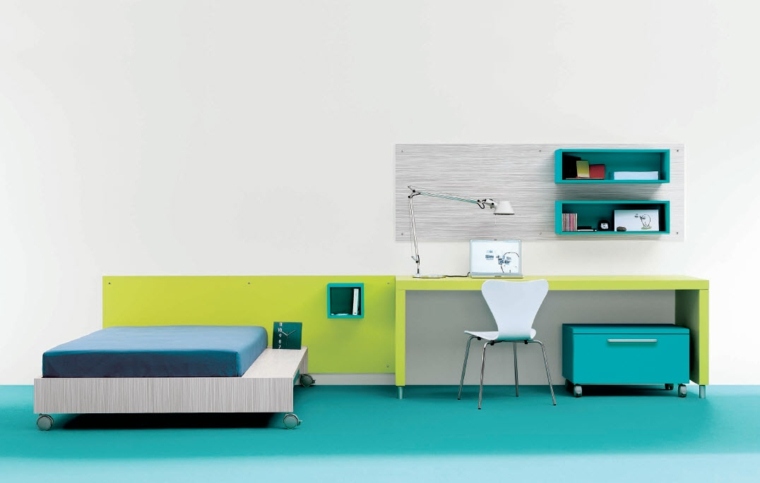 Interior-minimalist-bedroom-teen-blue-green-deco-idee