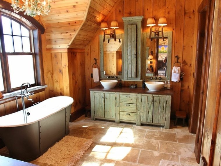 bathroom bathtub vintage furniture wood floor tile