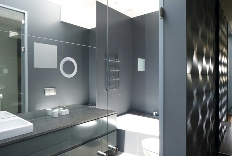 gray bathroom modern design shower cabin idea