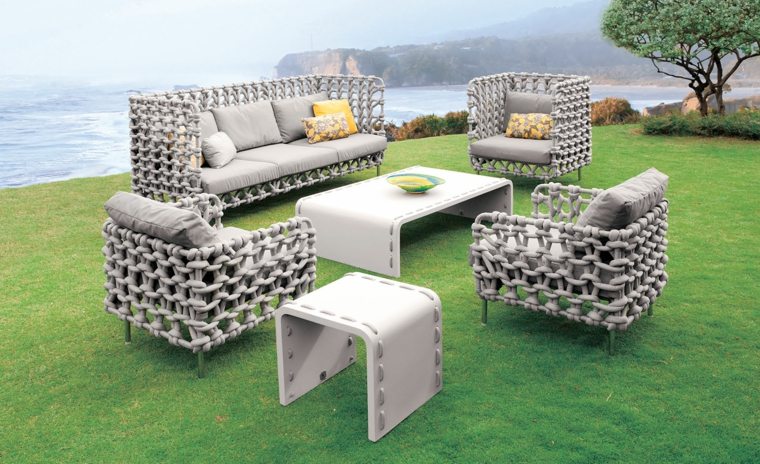 living room garden gray white modern table cushions garden chair garden sofa modern white table jardinkenneth cobonpue