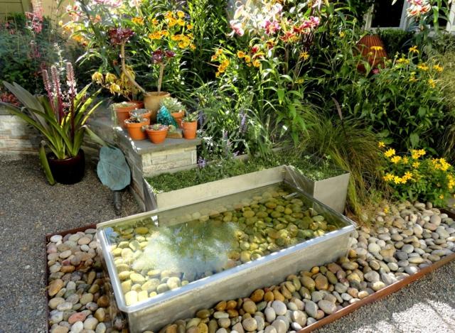 water garden design stone