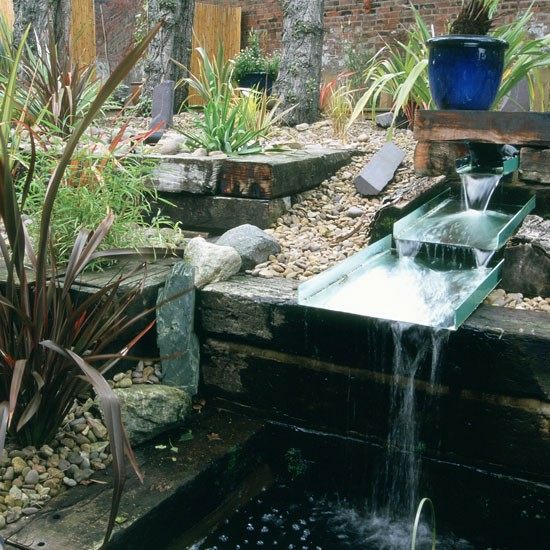 garden with zen aquatic pond