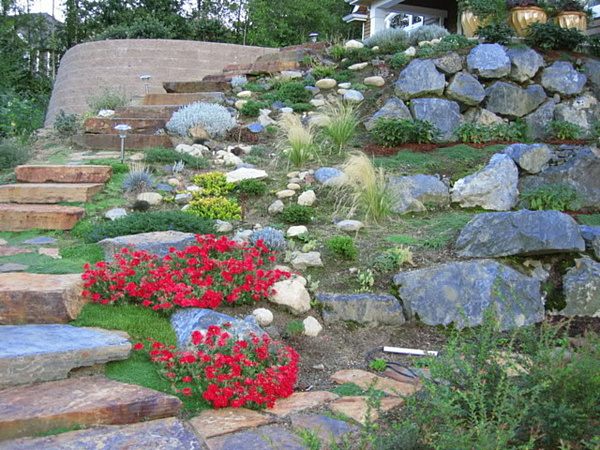 garden with big stones