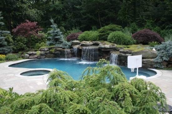 garden pond water cascade