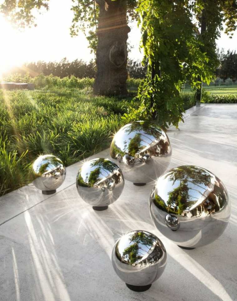 steel balls outdoor idea landscaping decorate