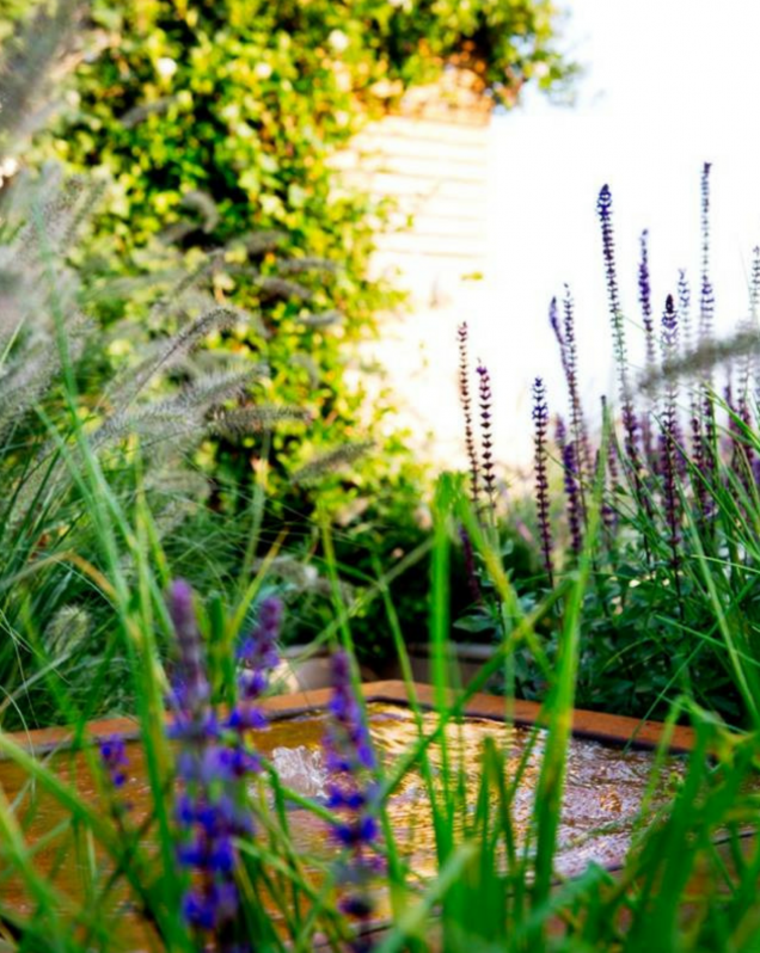 Garden-and-steel water basin-Corten-deco-outdoor