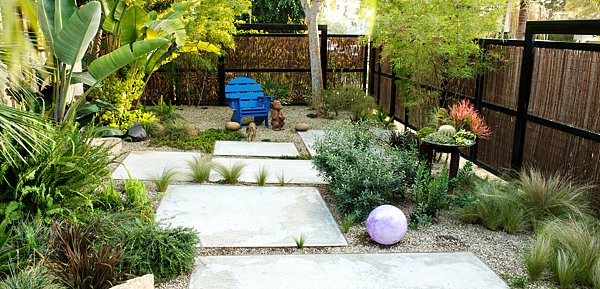 stone garden with pebbles