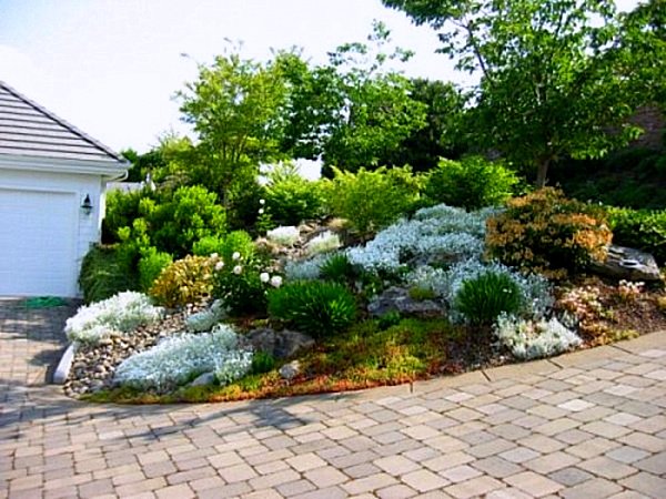 rock garden with pebbles deco