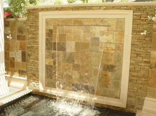 garden deco wall water stone