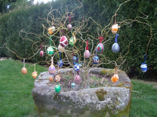 garden decoration eggs tree easter