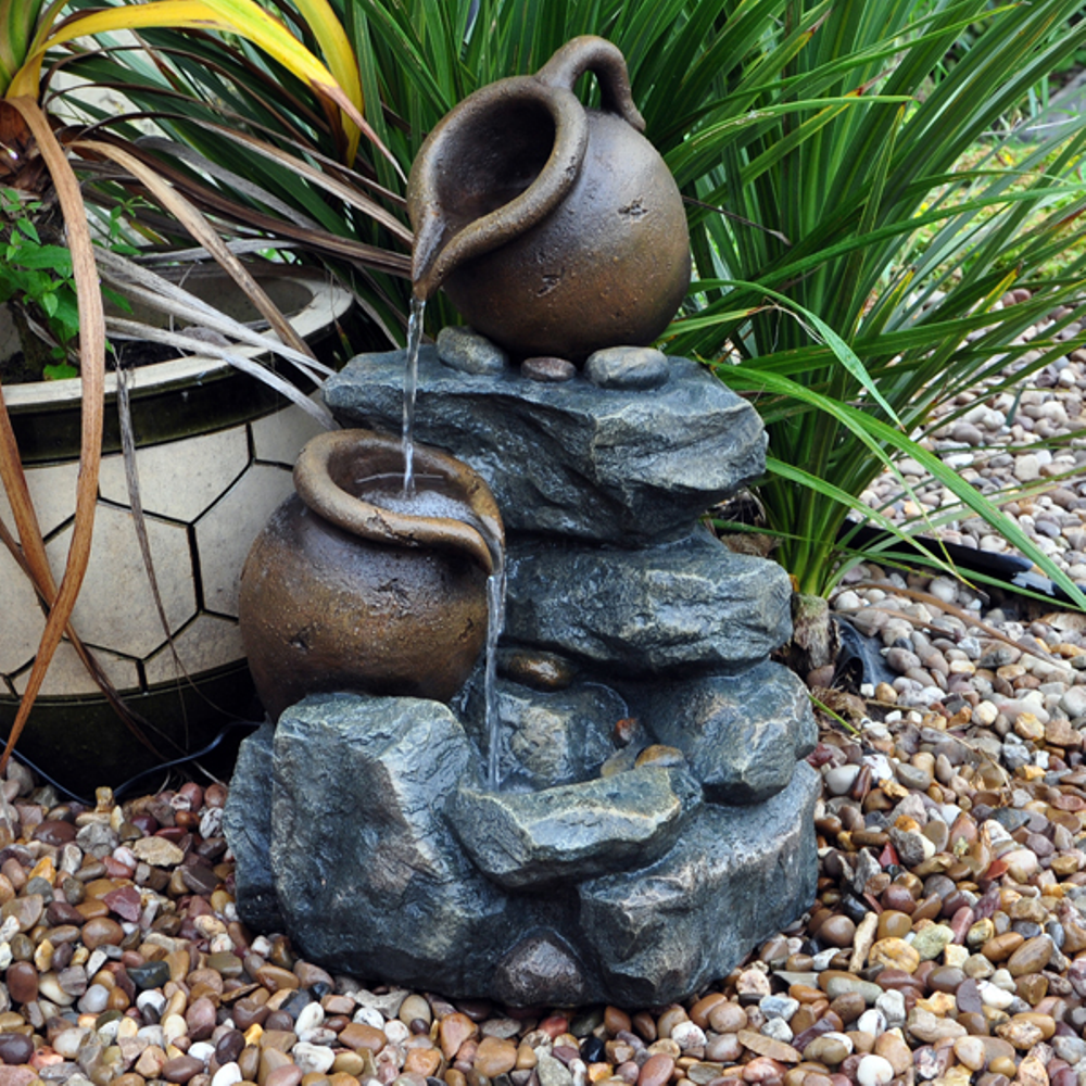 decorative fountain stone decor idea pebbles