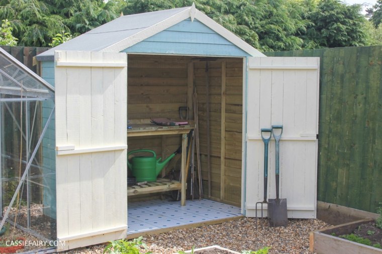 wooden garden shed white design idea landscaping storage tools