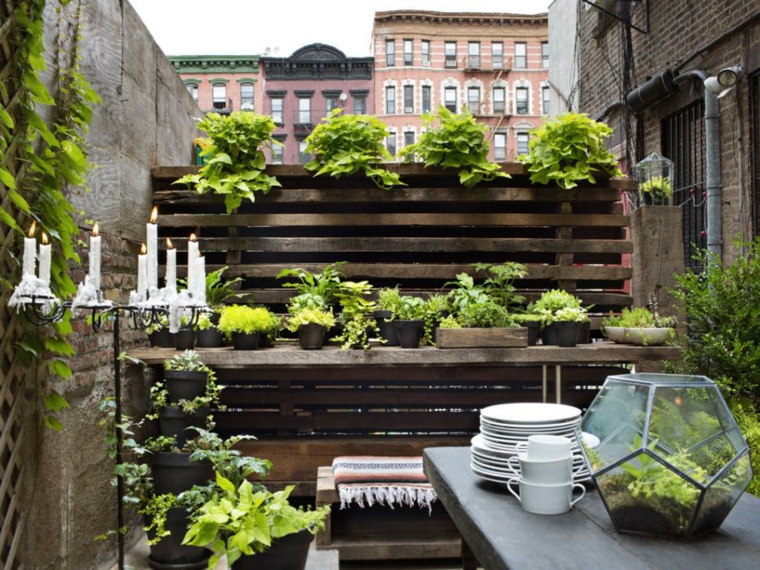 garden decoration and terrace fresh herbs