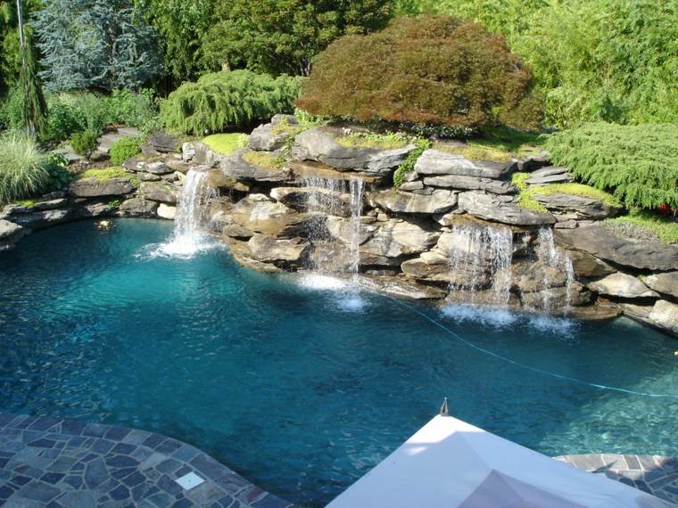 large pool luxury home deco stone