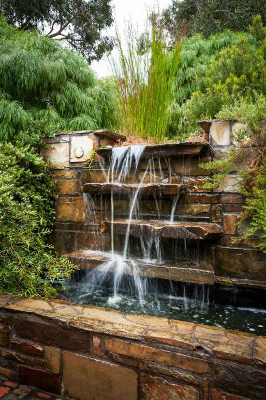 waterfall fountain garden