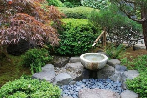 Japanese garden deco pond water