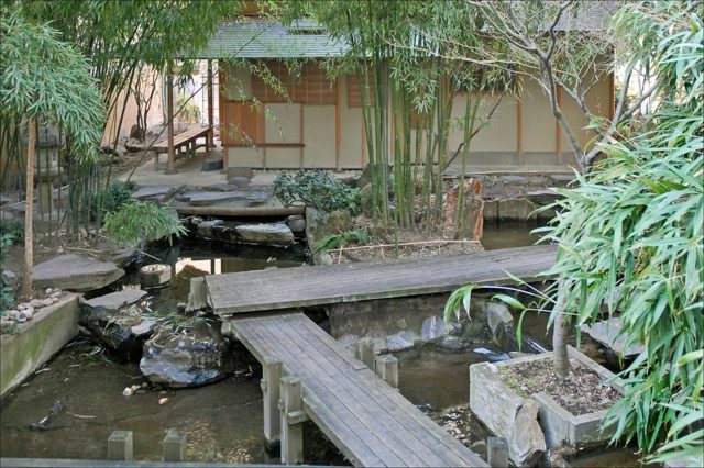 japanese garden supports wood