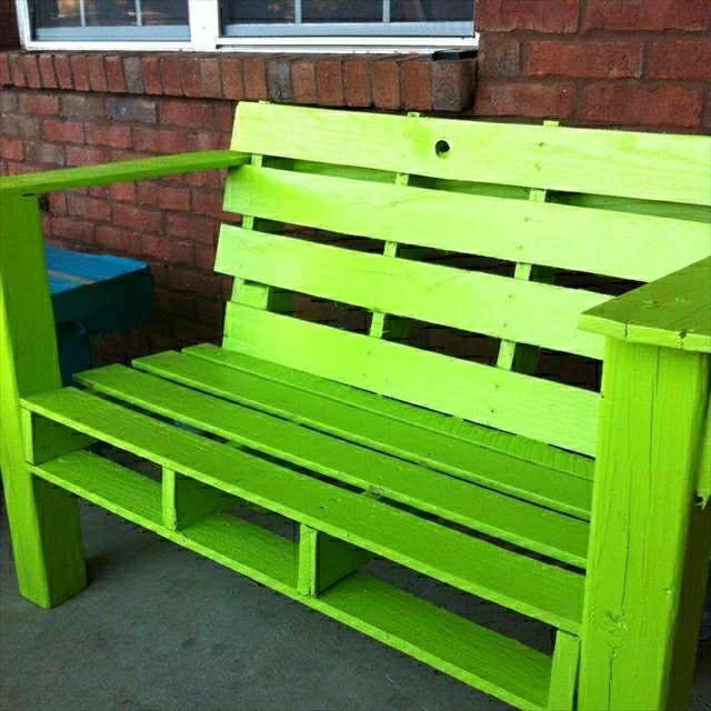 original pallets furniture in green color design