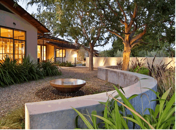 modern garden pond water