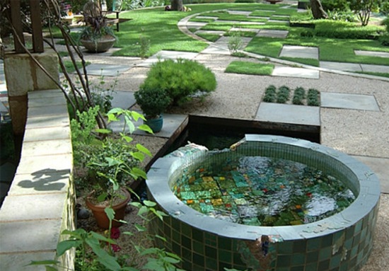 modern garden pond water