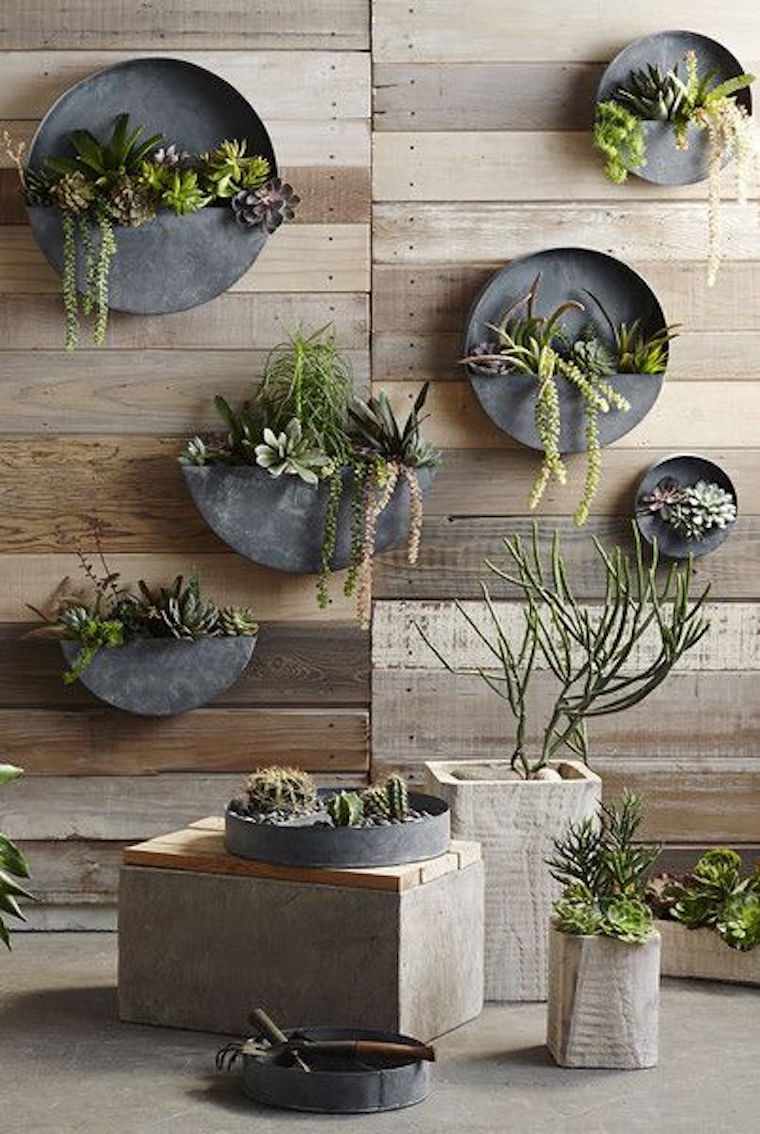 wall garden diy idea pots flowers wall furniture wood