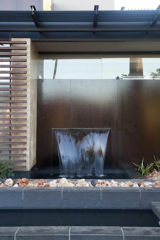 modern garden installation water