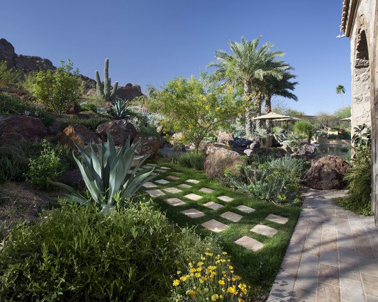 paved garden with terrace