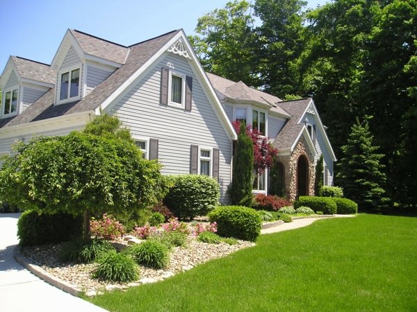 landscaped garden in front of house