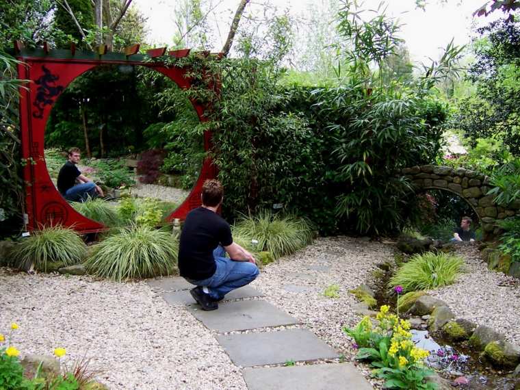 garden decoration landscape mirrors trompe l'oeil