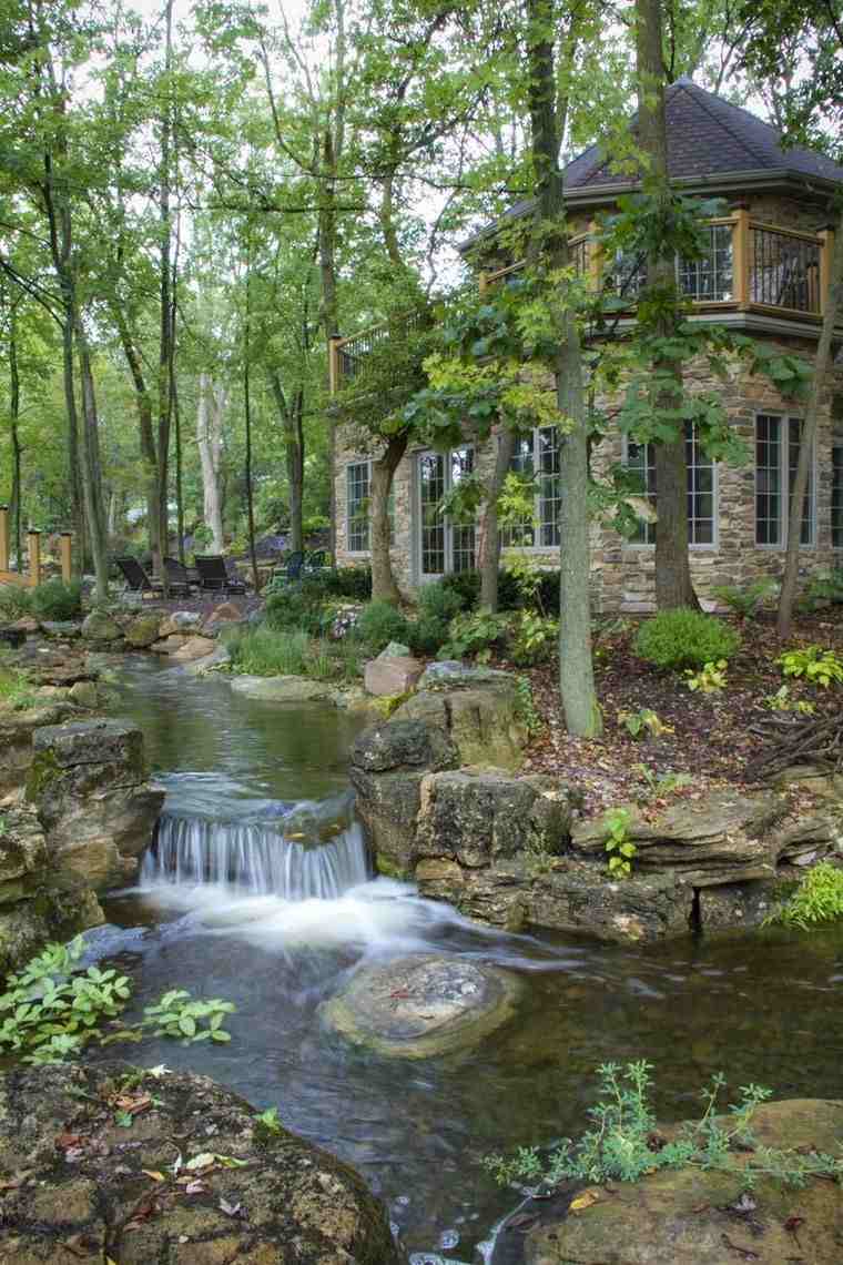 landscaped garden photo river stone