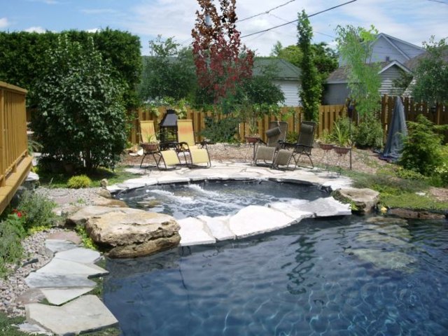 spacious pool garden