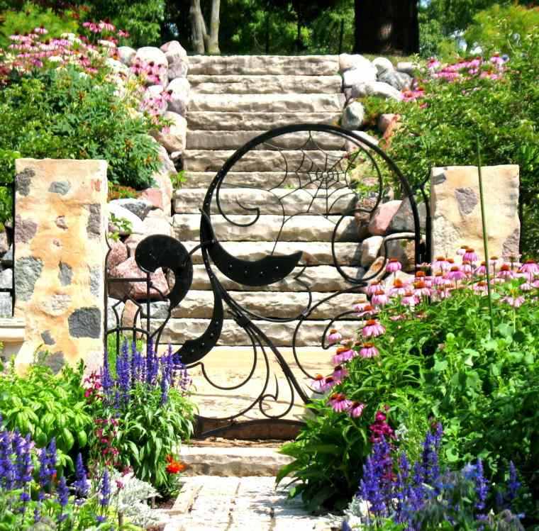 wrought iron deco garden door