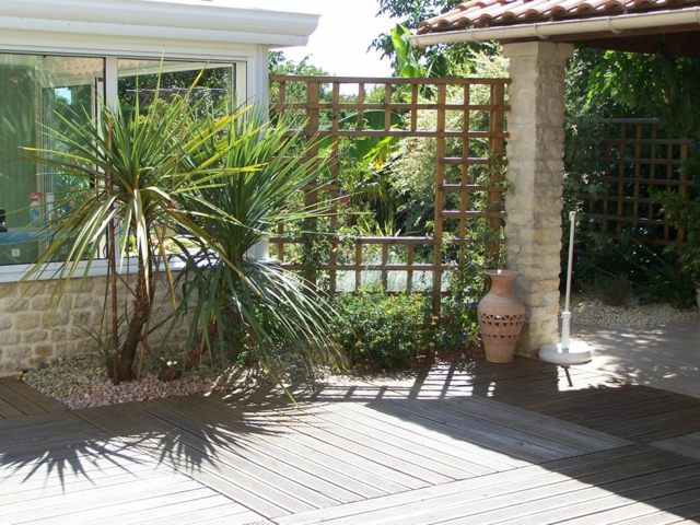 composite wood floor garden