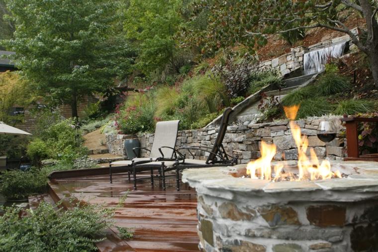 garden terrace fireplace idea